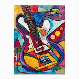 Guitar Painting Style Abstract Canvas Print