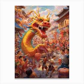 Dragon Dancing Chinese New Year 3 Canvas Print
