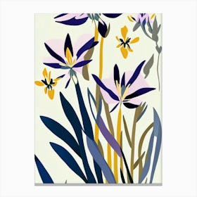 Prairie Gentian Wildflower Modern Muted Colours 1 Canvas Print