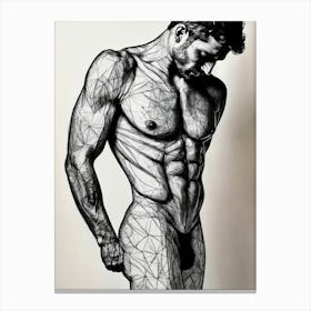 Man In Black And White Canvas Print