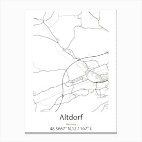 Altdorf,Germany Minimalist Map Canvas Print