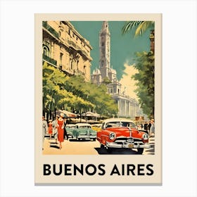 Buenos Aires Retro Travel Poster 1 Canvas Print