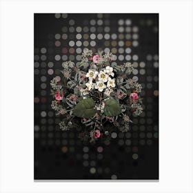 Vintage Catalpa Cordifolia Flower Wreath on Dot Bokeh Pattern n.0021 Canvas Print