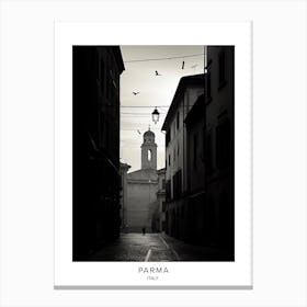 Poster Of Parma, Italy, Black And White Analogue Photography 3 Canvas Print