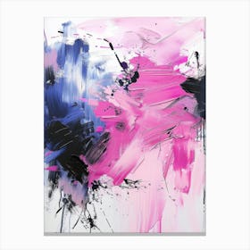 Pink And Black Abstract Painting Canvas Print