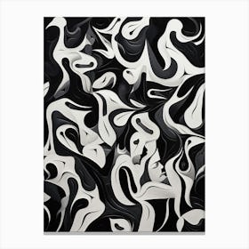 Evolution Abstract Black And White 1 Canvas Print