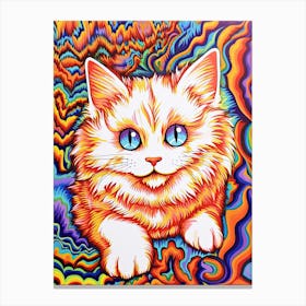Louis Wain Kaleidoscope Psychedelic Cat 9 Canvas Print