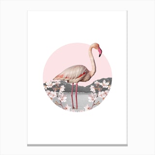 Flamingo Collage Canvas Print
