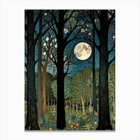 William Morris Moonlight In The Forest 130 Canvas Print