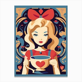 Alice In Wonderland Retro Canvas Print