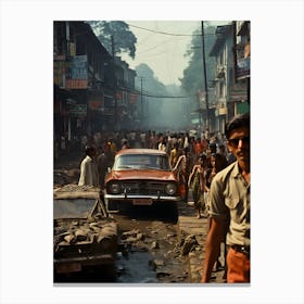 Street Scene In India Canvas Print