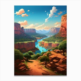 Blyde River Canyon Cartoon 3 Canvas Print