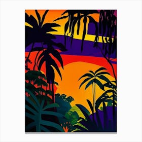 Jungle Geometric Sunset Canvas Print