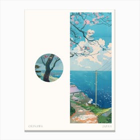 Okinawa Japan 4 Cut Out Travel Poster Canvas Print