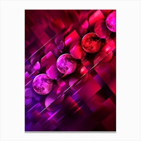 Abstract Red Moon Canvas Print