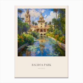 Balboa Park San Diego 4 Vintage Cezanne Inspired Poster Canvas Print