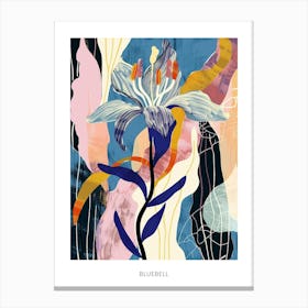Colourful Flower Illustration Poster Bluebell 4 Canvas Print