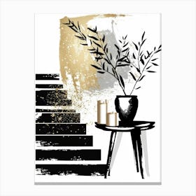 Black And Gold 18 Canvas Print