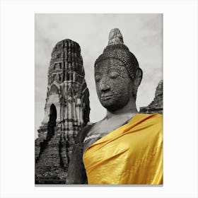 Spire and Buddha at Temple Ruins Canvas Print