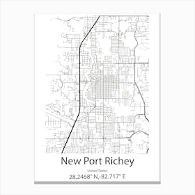 New Port Richey East,United States Minimalist Map Toile