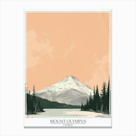 Mount Olympus Cyprus Color Line Drawing 5 Poster Canvas Print