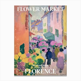 Vintage Flower Market Painting Florence 0 Canvas Print