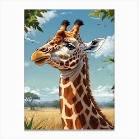 Giraffe Portrait Canvas Print