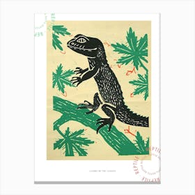 Lizard In The Leaves Bold Block 1 Poster Canvas Print