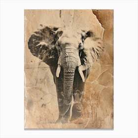 Retro Kitsch Elephant Collage 2 Canvas Print