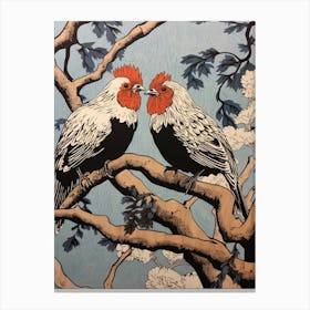 Art Nouveau Birds Poster Chicken 1 Canvas Print