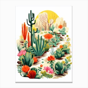 Desert Botanical Garden Usa Modern Illustration 1 Canvas Print