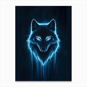 Fox Blue Neon Canvas Print