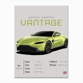 2018 Aston Martin Vantage Canvas Print