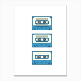 Vector Illustration Of Cassette Tapes Canvas Print