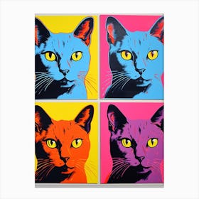 Pop Art Cats Vivid 4 Canvas Print