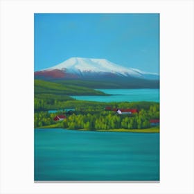 Abisko National Park Sweden Blue Oil Painting 1  Canvas Print
