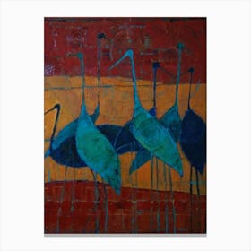 Blue Cranes Canvas Print