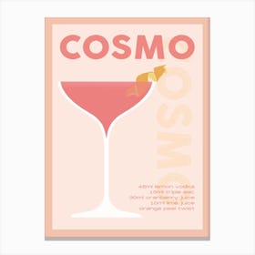 Peach Cosmo Cocktail Canvas Print