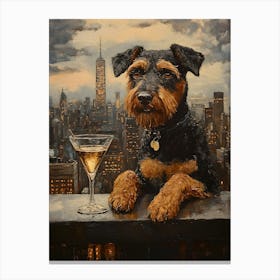 Airedale Whimsy 9 Canvas Print