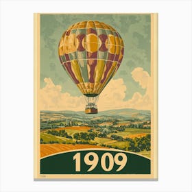 Aihrgdesign A Vintage Travel Poster Of A Hot Air Balloon Floa 66ab37d6 0f11 4321 B340 62db40c0aae2 3 Canvas Print