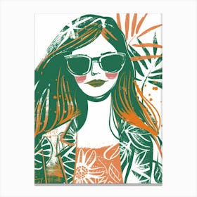 Girl In Sunglasses 9 Canvas Print