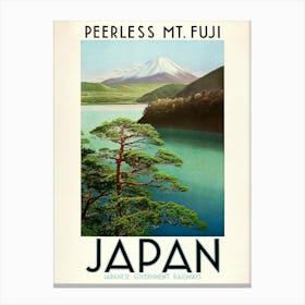 Japan Travel Poster, 'Peerless Mt Fuji' Canvas Print