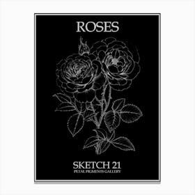 Roses Sketch 21 Poster Inverted Canvas Print