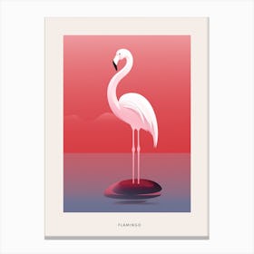 Minimalist Flamingo 3 Bird Poster Canvas Print