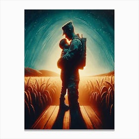 Soldier And His Son Canvas Print