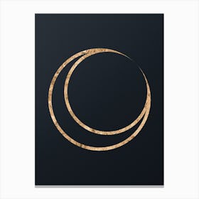 Abstract Geometric Gold Glyph on Dark Teal n.0377 Canvas Print