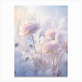 Frosty Botanical Lisianthus 1 Canvas Print