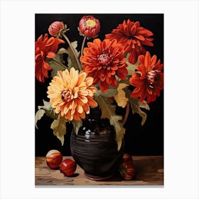 Bouquet Of Gaillardia Flowers, Autumn Fall Florals Painting 0 Canvas Print