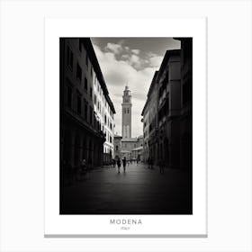 Poster Of Modena, Italy, Black And White Analogue Photography 4 Canvas Print