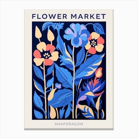 Blue Flower Market Poster Snapdragon 1 Canvas Print